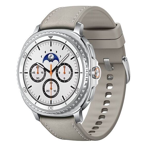 Galaxy Watch8 Classic | 46 мм | 4G LTE | White | Hybrid/Taupe | S/M/L, Размер: 46 мм, Цвет: White, Тип ремешка: Hybrid, Цвет ремешка: Taupe, Размер ремешка: S/M/L, Подключение часов: Bluetooth / Wi-Fi + 4G LTE